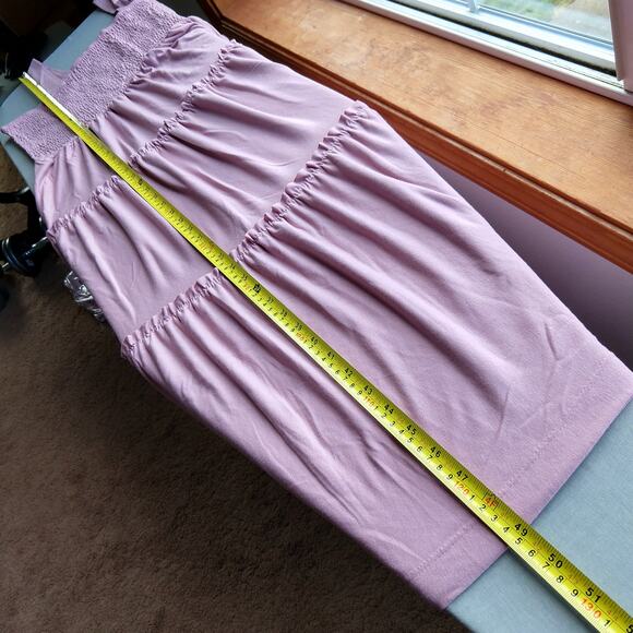 2X Zenana Smocked Tiered Midi Dress Lt Rose Pink Plus sized comfort brand new - Picture 10 of 16